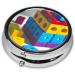 Colorful 3 Compartment Round Pill Box Portable Travel Organizer for Medications | International Shipping Available - Buy Online on GoSupps.com