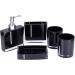 Buy Black 5-Piece Acrylic Bathroom Accessories Set | Stylish Bathing Mug & Toothbrush Holder | International Shipping Available - Buy Online on GoSupps.com