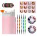 Xptieeck Nail Art Tool Set: Nail Pen Stamp Nail Painting Brush Nail Dotting Tool Nail Foil Manicure Tape Rhinestones for Nails