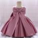 Baby Girl Princess Bowknot Tutu Dress | Sleeveless Christening Wedding Pageant Gown 6-12 Months - Bean Powder - Buy Online on GoSupps.com