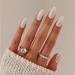 Almond White Chrome Press on Nails - 24PCS | Glossy Gel Finish | Reusable & Polish-Free | 12 Sizes | Canvalite - Buy Online on GoSupps.com