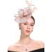 Z&X Women's Sinamay Fascinator Pillbox Headband Hair Clip Cocktail Tea Party Hat 035 Nude Pink One Size - Buy Online on GoSupps.com