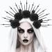 TQUXNGA Spiked Headbands Women Bride Flower Crown For Halloween Party Supply Floral Garlands Crown Hair Skull Floral Headbands Black - Buy Online on GoSupps.com