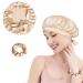 2 -seater hood for sleeping 100% mulberry sue sleeping hat & hair tie set |Standard 100 from Oeko-Tex |Silk bonnet sleeping hood silk night hood adjustable for women hair care unit size champagne