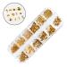 SILPECWEE 1200Pcs Gold Nail Art Studs Set with Tweezers and Picker Pencil - Manicure Decoration Kit with Feather, Shell, and Crystals - Buy Online on GoSupps.com