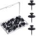 Hotop Double Headed Picture Hangers Nails Small Head Thumb Tacks Wall Hanging Picture Photo Hanging Hook Pins for Home Office Hanging Picture Photo Decorations (Black, 50 Pieces) 50 Black