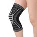 Zerone Compression Knee Sleeve | Sport Knee Brace for Running Basketball & Gym - M Black & Gray - Buy Online on GoSupps.com
