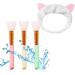 3 Pieces Silicone Mask Brush with 1 Hair Band Facial Mask Brush Face Set Makeup Beauty Tool for DIY Skin Care