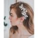 Evild Rhinestone Wedding Hair Comb Leaf Bead Bride Headpieces Hair Clip Crystal Bridal Headdress Flower Wedding Hair Accessories for Brides and Bridesmaids (Silver)