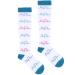 1 pair of outdoor sports compression socks run riding mountaineering calves (l/xl) 2 colors for couples gift for friend and girlfriend white wave line
