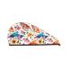 Hair Towel Wrap Hair Drying Towel with Button Towel Turban Head Towel to Dry Hair Quickly (Flowers Birds and Butterflies)
