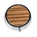Original Wood Color Textureround Pill Box 3 Compartment Round Pill Box Organizer # Portable Travel Pill Box for Traveling.