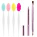 Retractable Lip Brush for Lipstick Lip Gloss Double-Ended and Lip Scrub Brush Set Lip Makeup Brushes with Cap Lipstick Brush Applicator Travel Silicone Lip Exfoliator Brush Tool