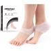 Silicone Heel Covers Heel Cups Plantar Fasciitis Heel Pads Cracked Heels & Achilles Tendinitis for Men and Women (1 Pair Blue and 1 Pair White) White+Blue