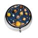 Solar System Planetsround Pill Box 3 Compartment Round Pill Box Organizer Portable Travel Pill Box for Traveling.