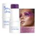 Face body glitter stick mermaid face glitter gel waterproof fine glitter for face/body/hair/eyes/lip sequins color sparkling face glitter make-up (#08 purple)
