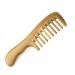 MABSSI Wide Tooth Natural Sandalwood Hair Comb- No Static Wooden Detangling Comb with Smooth Handle for Thick Curly Wavy Hair