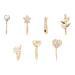 Beaupretty 7pcs Nose Pin Nose Jewelries Copper Nose Rings Non-piercing Nose Ring Nose Ring Clip Nose Clip Jewelry Lady Nose Rings Golden Nose Rings Heart Nose Clip Nose Decor Heart Nose Rings