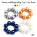 AKOAK Handmade Beaded Pearl Hair Tie - Elegant White Hair Rope for Girls and Ladies - Buy Online on GoSupps.com