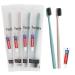 Disposable Toothbrush with Toothpaste Set Pack of 50 Straw Individually Wrapped Manual Travel Toothbrush Kit in Bulk Toiletries for Adults Kids Hotel Homeless Nursing Home Charity(Apricot+Green)