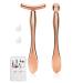 Metal Eye Cream Applicator Tool Eye Roller for Eyes Puffiness Wrinkle Facial Massager Tool for Skincare Eye Cream Scraper Lift Wand Stick with Holder for Women Massager Gift Rose Gold