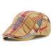 M MOACC Men Beret Hat Cotton Buckle Adjustable Newsboy Hats Cabbie Gatsby Cap Hat-t1-beige(red Line)