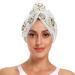 Small Cute Owl Hair Towel 2 Pack Super Absorbent Hair Drying Towel Quick Dry Hair Turbans Head Towel with Button Twisty Wrap for Women Girls