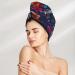 Hair Towel Wrap with Button - Quick-Drying Turban for Effortless Hair Care (Tropical Flower - Buy Online on GoSupps.com