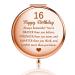 FUSTMW Happy 16th Birthday Gifts Mirror 16 Birthday Gifts for Girls 16 Year Old Birthday Gifts Compact Pocket Makeup Mirror Sweet 16 Inspirational Gifts (Rose Gold)