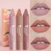 Lipstick set 3 PCs lipstick adjust lip kit matt lip glaze permanent lipstick waterproof matt nude lipstick beauty lip gloss non-stick-cup sexy colors lipsticks (01)