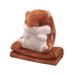 MUZIRI KINOKOO Plush Pillow Blanket Cute Hamster Plush Blanket for TV Sofa Office Nap Blanket Folding Throw Blanket Stuffed Throw Pillow Plane Blanket Soft Plush Toy Blanket-Dark Brown No seed Dark Brown