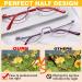 Buy Touk Half Frame Reading Glasses - Anti Blue Light UV Filter Half Moon Lens Spring Hinge Readers for Women (Red/Purple 2.5x) | International Shipping Available - Buy Online on GoSupps.com