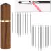 YAWALL Sewing Needles 24 Pieces Self Threading Needles for Hand Sewing Easy Thread Needles for Hand Sewing with Wood Needle Case (Light Brown)