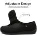 Men's Adjustable Diabetic Slippers - Plush Fleece Comfort for Swollen Feet - Black - Size 12 - Buy Online on GoSupps.com
