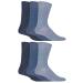 Gentle Grip - 6 Pack Mens Extra Wide Non Binding Diabetic Socks for Poor Circulation 7-12 Blue