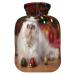Cute Persian kitten hot water bottle with soft fleece cover 2 litre hot water bag for hot and cold compresses