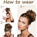 JJstar Messy Hair Bun Scrunchies for Women - Dark Brown/Golden Curly Wavy Chignons - Buy Online on GoSupps.com