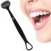 double-headed tongue scraper hard tongue scraper for adults reduce bad breath tongue cleaner suitable for adults and children's tongue cleaner (black)