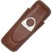 Portable Cigar Case Leather Cigar Holder Case with Cutter Humidor Travel Box Portable Cigar Accessory