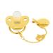 Golden baby pacifier personalized curved design 26 letters safe materials healthy bling baby pacifier newborn essentials with clips for 6 to 18 months baby (D)