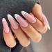 Matte French Tip Press on Nails - Long False Nails Press On Nails with Nail Tips press on nails Acrylic False Nails Cute Artificial Nails