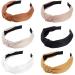 TOBATOBA Knotted Headband for Women 6 Pack Satin Headbands Neutral Headbands for Women Fashion Cute Knot Headband Womens Knotted Headbands No Slip Hair Accessories for Women Girls