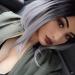 European and American women s long straight hair black gradient grandma gray gradient chemical fiber wig headgearLinen Pink