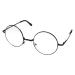 grinderPUNCH Non-prescription Round Frame Glasses with Clear Lenses Small Black