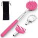 Telescoping Back Scratcher with 3Pcs Detachable Scratching Heads,Tukuos Back Scratcher Extendable Backcratchers for Men/Women,Bear Claw/Rake Scratcher for Aggressive/Moderate Scratching Pink