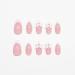White French Tip Press on Nails - Almond Medium Glue-on Acrylic Nails with Pearls & Bow Designs | 24pcs Glossy False Nails for Women & Girls - Buy Online on GoSupps.com