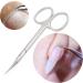 Cuticle Remover Scissors Professional Stainless Steel Cuticle Trimmer for Eyebrow Dead Skin Finger & Toe Nail Care Curved Scissors for Grooming (Silver-jiandao)