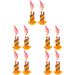 HOMSFOU 2 Pairs flame earrings orange earrings Candlestick Drop Earrings Candle Pendant Earring drop earrings Assorted Colorx5pcs 4x2.2CMx5pcs