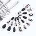 Brishow Black Leopard Coffin Artificial Nails - 24 Full Cover Acrylic Press-On Nails for Women & Girls - Buy Online on GoSupps.com