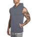 EndoraDore Men's Sleeveless Hooded Workout Tank Top Zip-Up Vest - Dark Grey (Size Medium) - Buy Online on GoSupps.com
